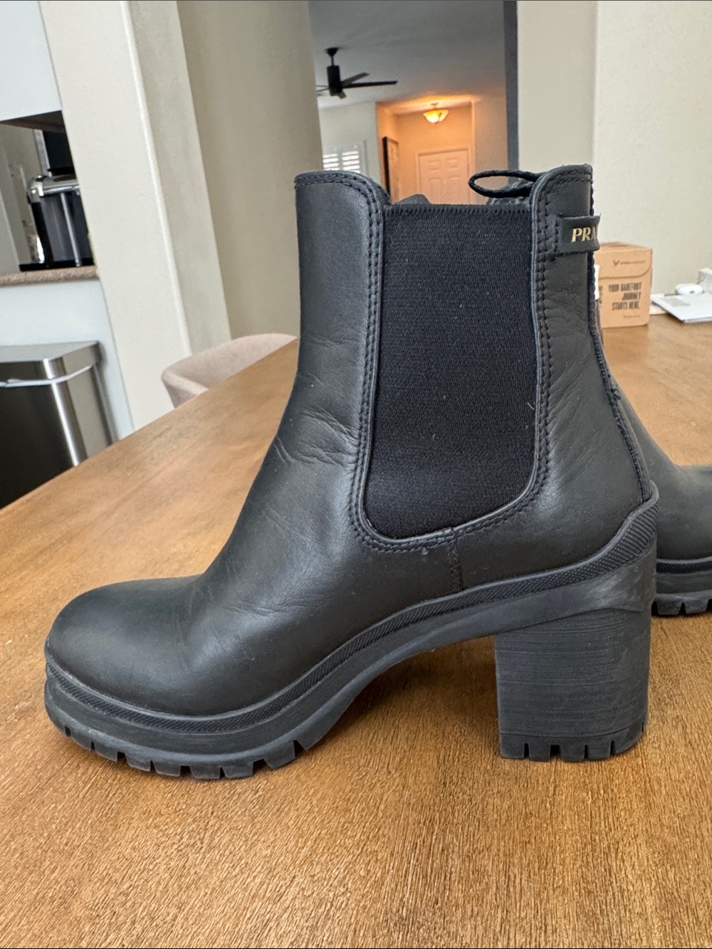 Authentic Prada Chelsea Heel Boots size 37 - Picture 6 of 9